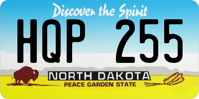 ND license plate HQP255