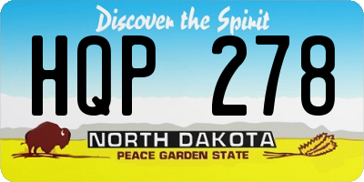 ND license plate HQP278