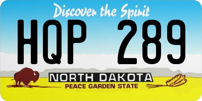 ND license plate HQP289
