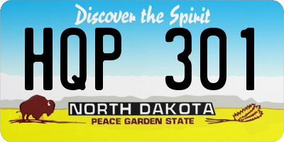 ND license plate HQP301