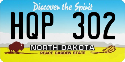 ND license plate HQP302