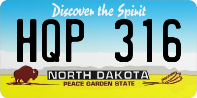 ND license plate HQP316