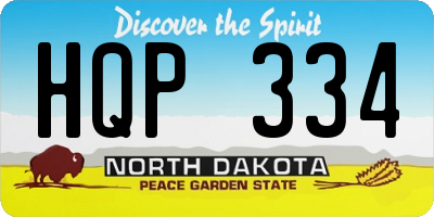 ND license plate HQP334