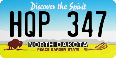 ND license plate HQP347