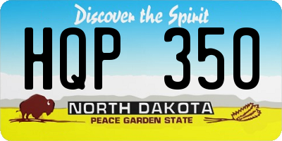 ND license plate HQP350