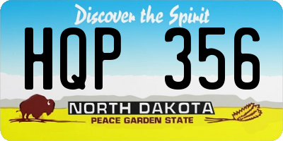 ND license plate HQP356