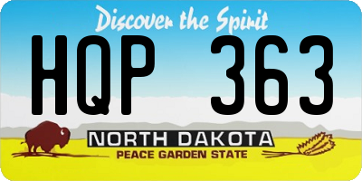 ND license plate HQP363