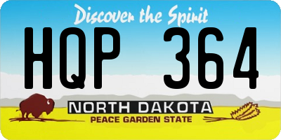 ND license plate HQP364