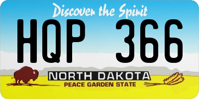 ND license plate HQP366