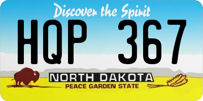 ND license plate HQP367