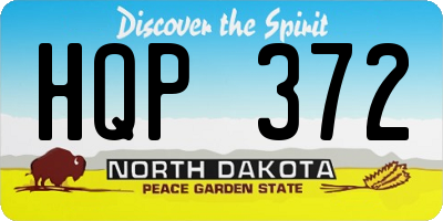 ND license plate HQP372