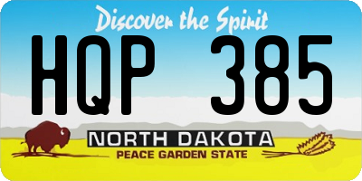 ND license plate HQP385