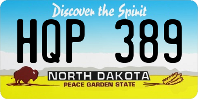 ND license plate HQP389