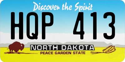 ND license plate HQP413