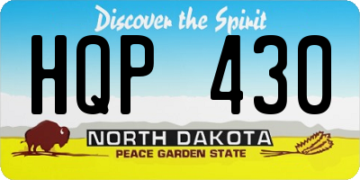 ND license plate HQP430