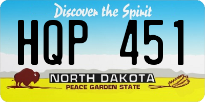 ND license plate HQP451