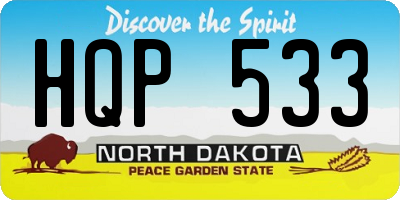 ND license plate HQP533