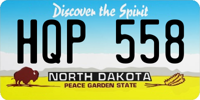 ND license plate HQP558
