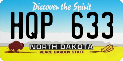 ND license plate HQP633