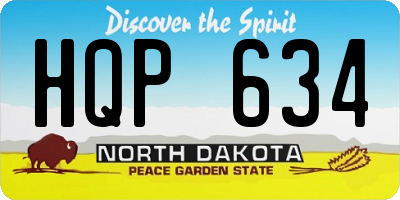 ND license plate HQP634