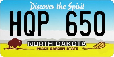 ND license plate HQP650