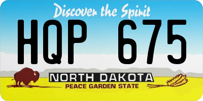 ND license plate HQP675