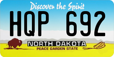 ND license plate HQP692