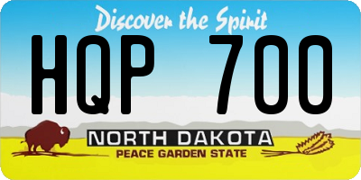 ND license plate HQP700