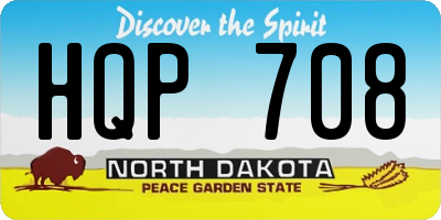 ND license plate HQP708