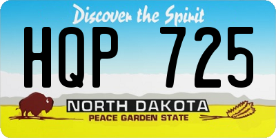 ND license plate HQP725