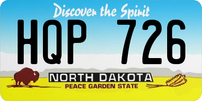ND license plate HQP726