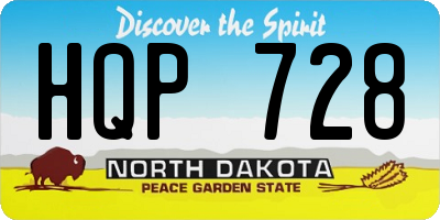 ND license plate HQP728