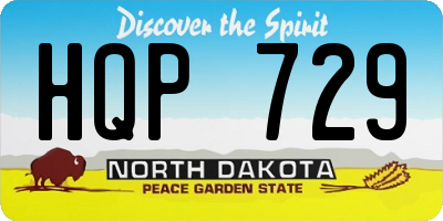 ND license plate HQP729