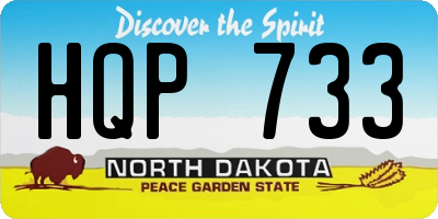 ND license plate HQP733
