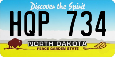 ND license plate HQP734