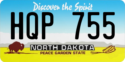 ND license plate HQP755