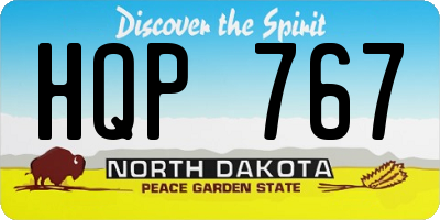 ND license plate HQP767