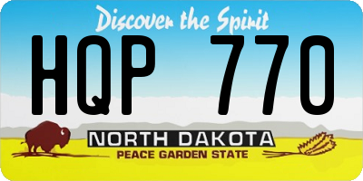 ND license plate HQP770