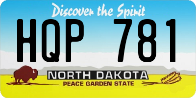 ND license plate HQP781
