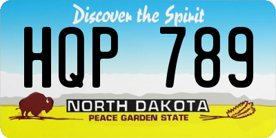ND license plate HQP789