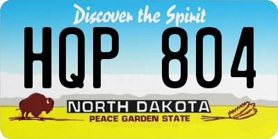 ND license plate HQP804