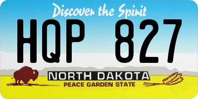 ND license plate HQP827