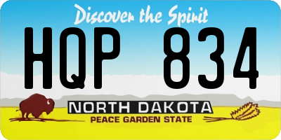 ND license plate HQP834