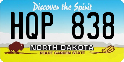 ND license plate HQP838