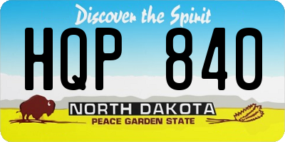 ND license plate HQP840