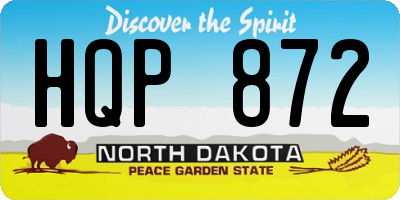 ND license plate HQP872