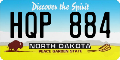 ND license plate HQP884