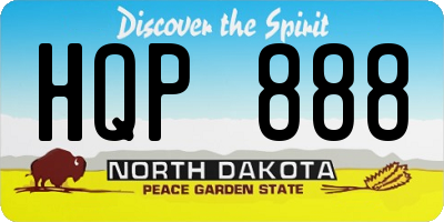ND license plate HQP888