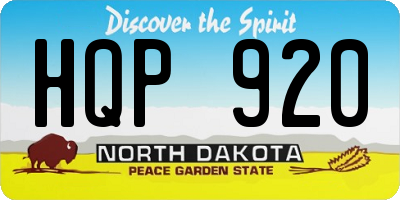 ND license plate HQP920