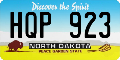 ND license plate HQP923